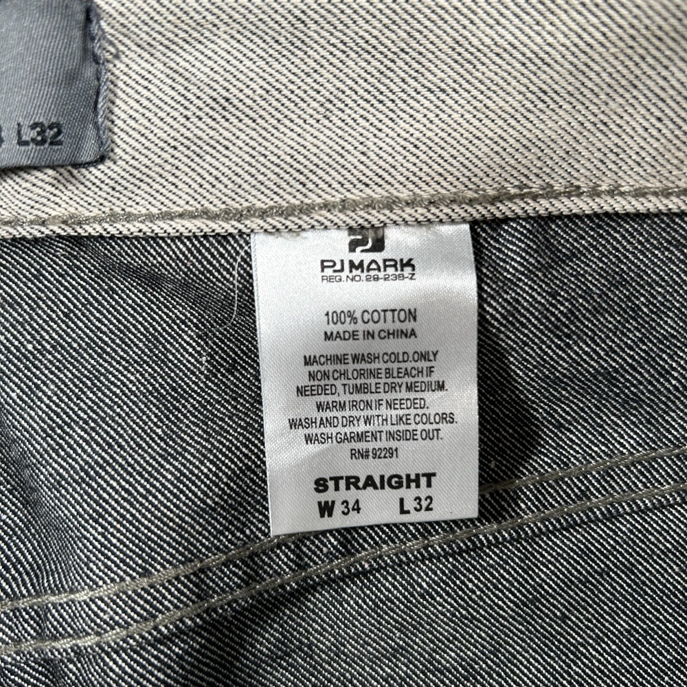 PJ Mark Denim Jeans Mens 34x32 Beige Straight Leg Regular Cotton Blend 5 Pockets - Picture 4 of 10